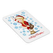 kerstkaart met cartoon Snow Maiden - Postman Magneet (Rechterzijde)