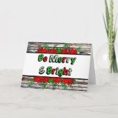 Kerstkaart met de hand getekende poinsettia's en d kaart (Voorkant)