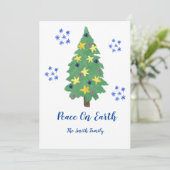 Kerstkaart met de tekst Vrede op Aarde (Staand voorkant)