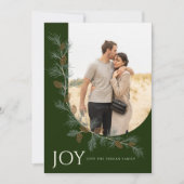 Kerstkaart met denneappelboeket Groen (Voorkant)
