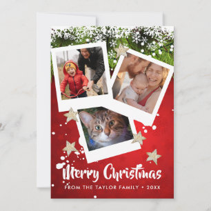 Kerstkaart met drie foto's collage