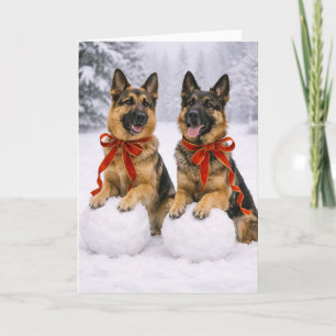 Kerstkaart met Duitse herder Kaart