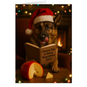 Kerstkaart met Duitse herder 'Kaasbelasting'