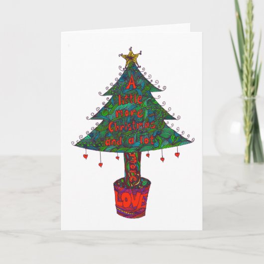 Kerstkaart met een verschillend soort boom feestdagen kaart (Voorkant)