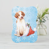 Kerstkaart met een vrolijke Howlidays Pointer (Staand voorkant)