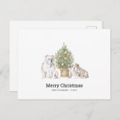 KerstKaart met Engelse Bulldog Familie Briefkaart (Voorkant / Achterkant)