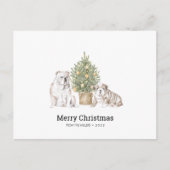 KerstKaart met Engelse Bulldog Familie Briefkaart (Voorkant)