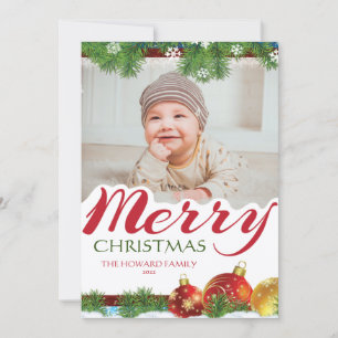 Kerstkaart met familiefoto aankondiging
