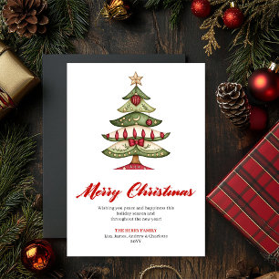 Kerstkaart met fantasievolle ontwerper Kerstboom