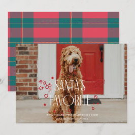 Kerstkaart met favoriete grappige huisdierenfoto v kaart