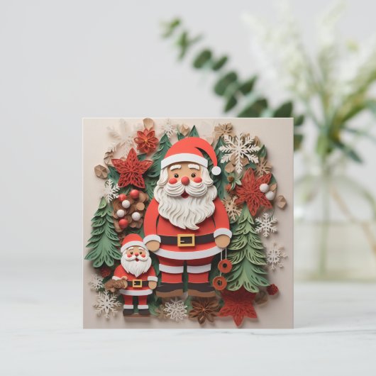 Kerstkaart met feestelijke decoratie (Staand voorkant)