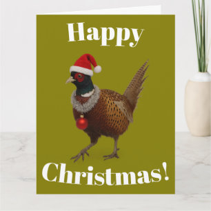 Kerstkaart met feestelijke fazant kaart