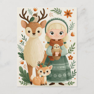 Kerstkaart met feestelijke groet briefkaart