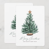 Kerstkaart met Festieve Kerstboom (Voorkant / Achterkant)