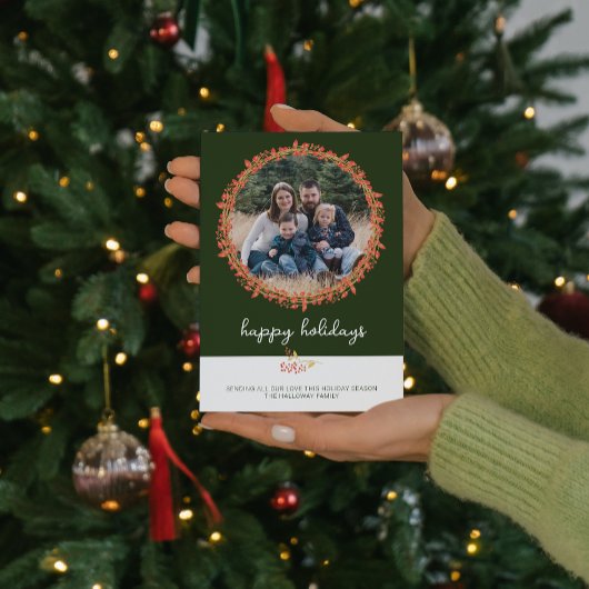 Kerstkaart met fijne feestdagen voor het hele gezi