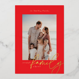 Kerstkaart met folie folie feestdagenkaart