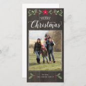 Kerstkaart met folkloristisch bloemmotief (Voorkant / Achterkant)