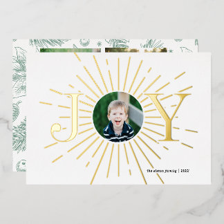 Kerstkaart met foto, Blij, Kind, Religieus Folie Feestdagenkaart