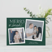 Kerstkaart met foto - bos (Staand voorkant)