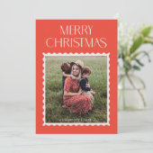 Kerstkaart met foto en postzegel - Hulst (Staand voorkant)