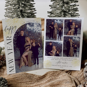 Kerstkaart met foto fireworks Gelukkig Nieuwjaar Kaart