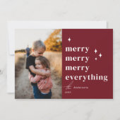 Kerstkaart met foto 'Merry Merry Everything' (Voorkant)