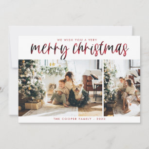 Kerstkaart met foto Moderne Kerstmis Kaart