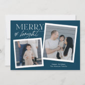 Kerstkaart met foto - navy (Voorkant)