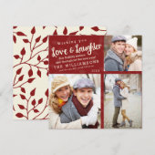 Kerstkaart met foto / Rood (Voorkant / Achterkant)