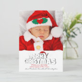 Kerstkaart met foto van Kerstmannen hoed (Staand voorkant)