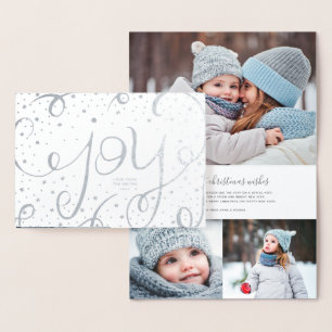 Kerstkaart met foto Zilveren folie glans Kaarten