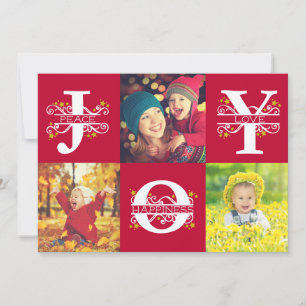 Kerstkaart met foto's van Joy Red en White 4