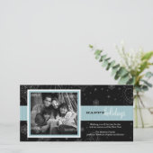 Kerstkaart met gestreepte lint (Staand voorkant)