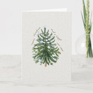 Kerstkaart met gevouwen dennenboom kaart