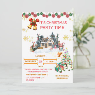 Kerstkaart met gezellige Kerstman