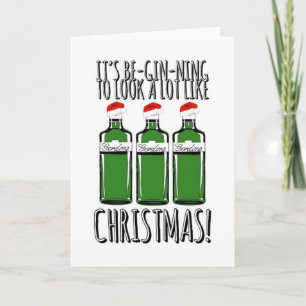 Kerstkaart met gin. kaart