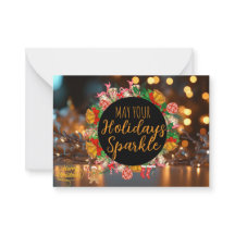 Kerstkaart met glans en glitter voor foto's