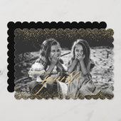 Kerstkaart met glinsterende glitter kaart (Voorkant / Achterkant)