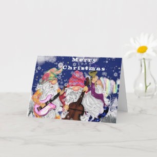 KerstKaart met Gnomen Band Happy Song Kaart