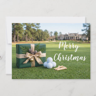 Kerstkaart met golf voor golfer met golfbal