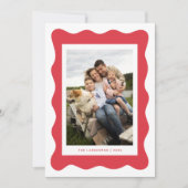 Kerstkaart met golvende rand en casual minimalisti kaart (Voorkant)