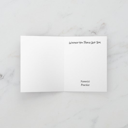 Kerstkaart met gouden omtrek van de rug van Kerstm Kaart (Binnen)