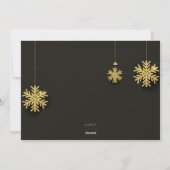 Kerstkaart met Gouden Sneeuwvlokken (Achterkant)