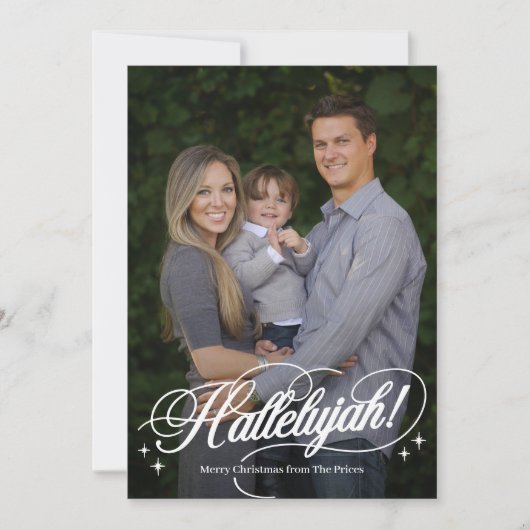 Kerstkaart met Hallelujah religieuze foto (Voorkant)