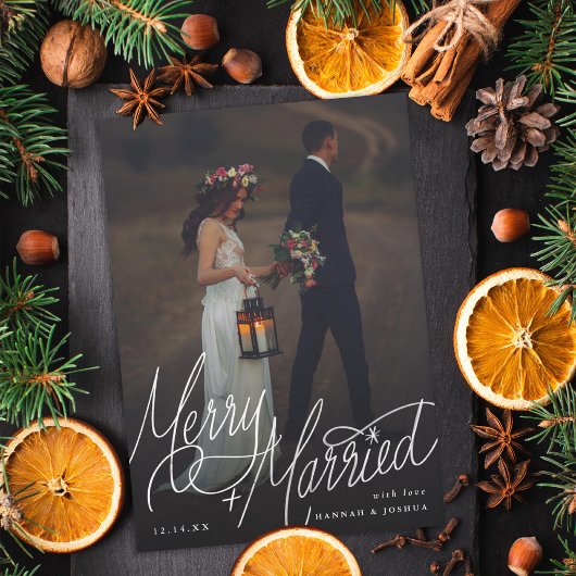 Kerstkaart met handgeschreven tekst en foto van ge