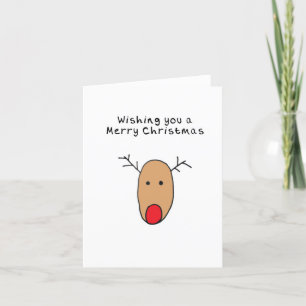 Kerstkaart met handtekening rendier feestdagen kaart