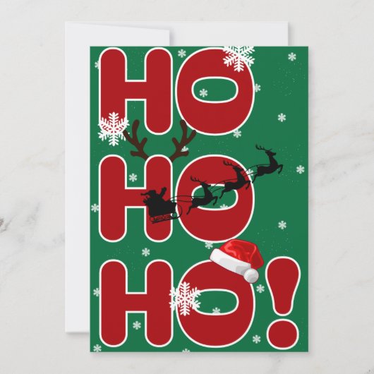 Kerstkaart met Ho Ho Ho (Voorkant)