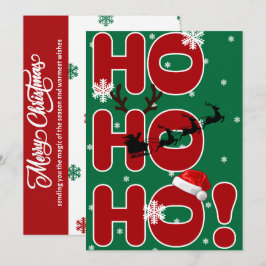 Kerstkaart met Ho Ho Ho 