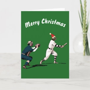 kerstkaart met honkbal feestdagen kaart