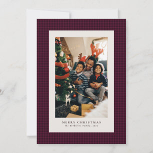 Kerstkaart met houndstooth-vakantiefoto